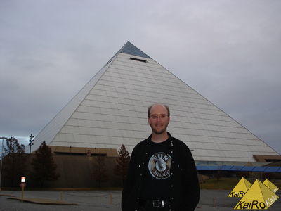 Robert Kaiser (in front of pyramid)